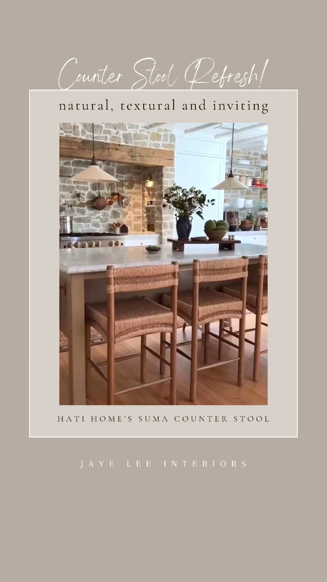 Warm, woven textures, perfect for a Fall kitchen refresh...
Top quality, highly durable bar and counter stools, barstools, counter stools, high back counter stool, old world kitchen, vintage kitchen finds, #KitchenCounterStool #VintageKitchenIsland #KitchenIslandSeating #DiningFurniture #CounterHeightStool #BarHeightStool #LeatherStool #NaturalWovenStool #TraditionalBarStools #CoastalHomeStyling #KidFriendlyfurniture #DesignerBarstools #LTKFamily #LTKStyleTip

#LTKHome