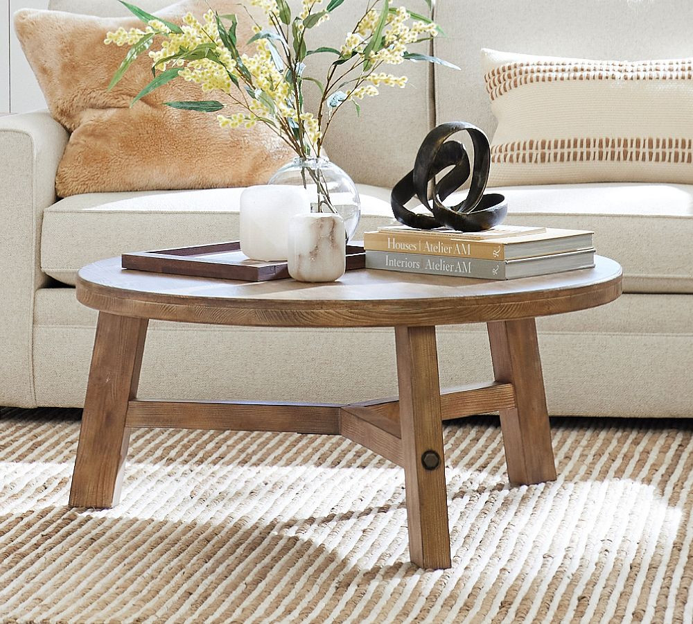 Rustic Farmhouse Round Coffee Table | Pottery Barn (US)