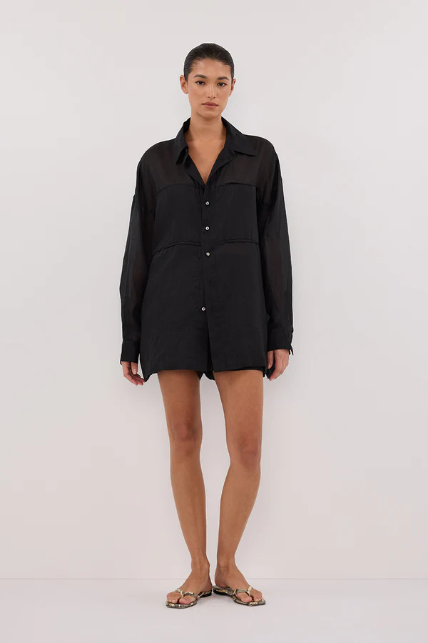 KAI BLACK RAMIE RESORT SHIRT | DISSH