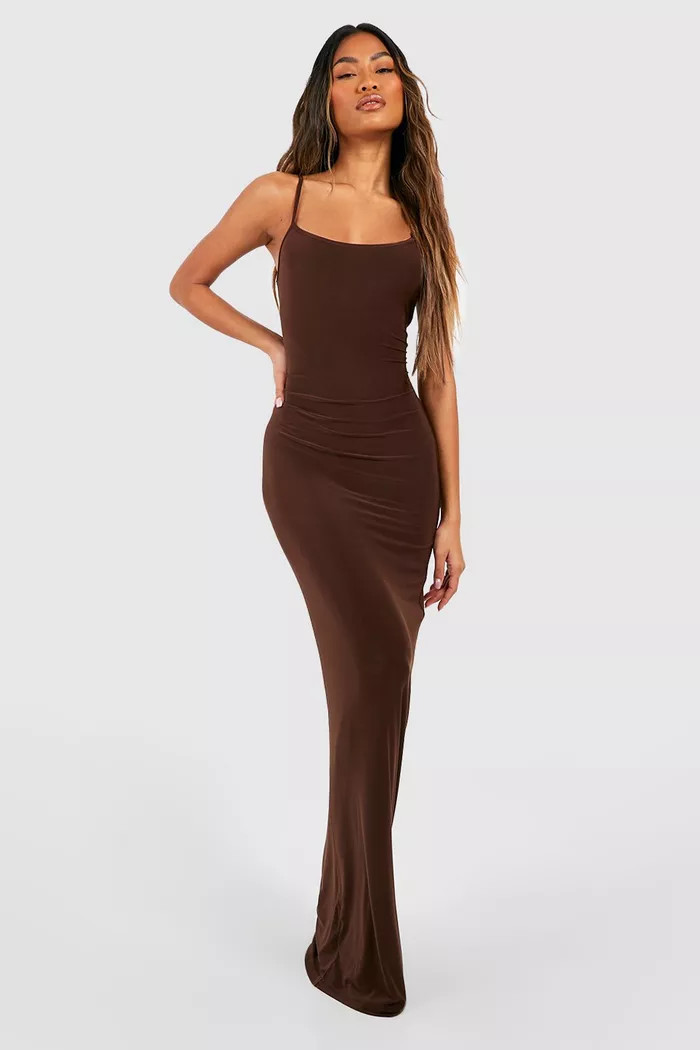 Premium Heavy Weight Slinky Maxi Dress | Boohoo.com (UK & IE)