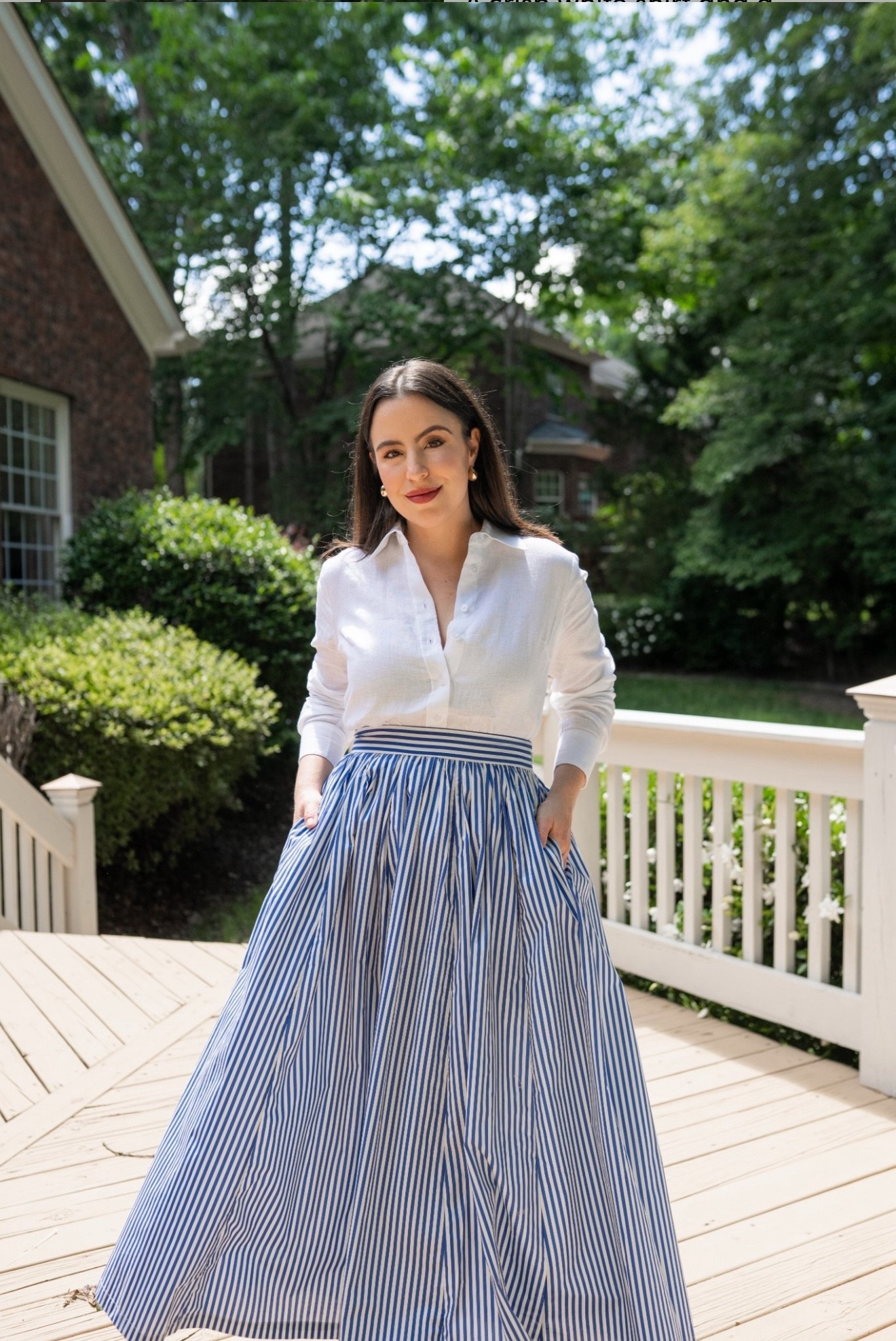 If you need an easy summer outfit, this is it. I’m obsessed with how this white shirt looks with a striped midi, and the breathable material is perfect for warmer days!

vacation style, dressy look, casual chic, seasonal wardrobe, spring outfit, petite fashion, old money aesthetic

#LTKootd #LTKU #LTKSeasonal