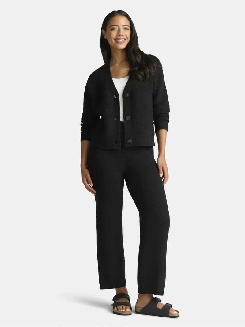 Time and Tru Women's and Women's Plus Cardigan and Pants Sweater Set, 2-Piece, Sizes XS-4X | Walmart (US)
