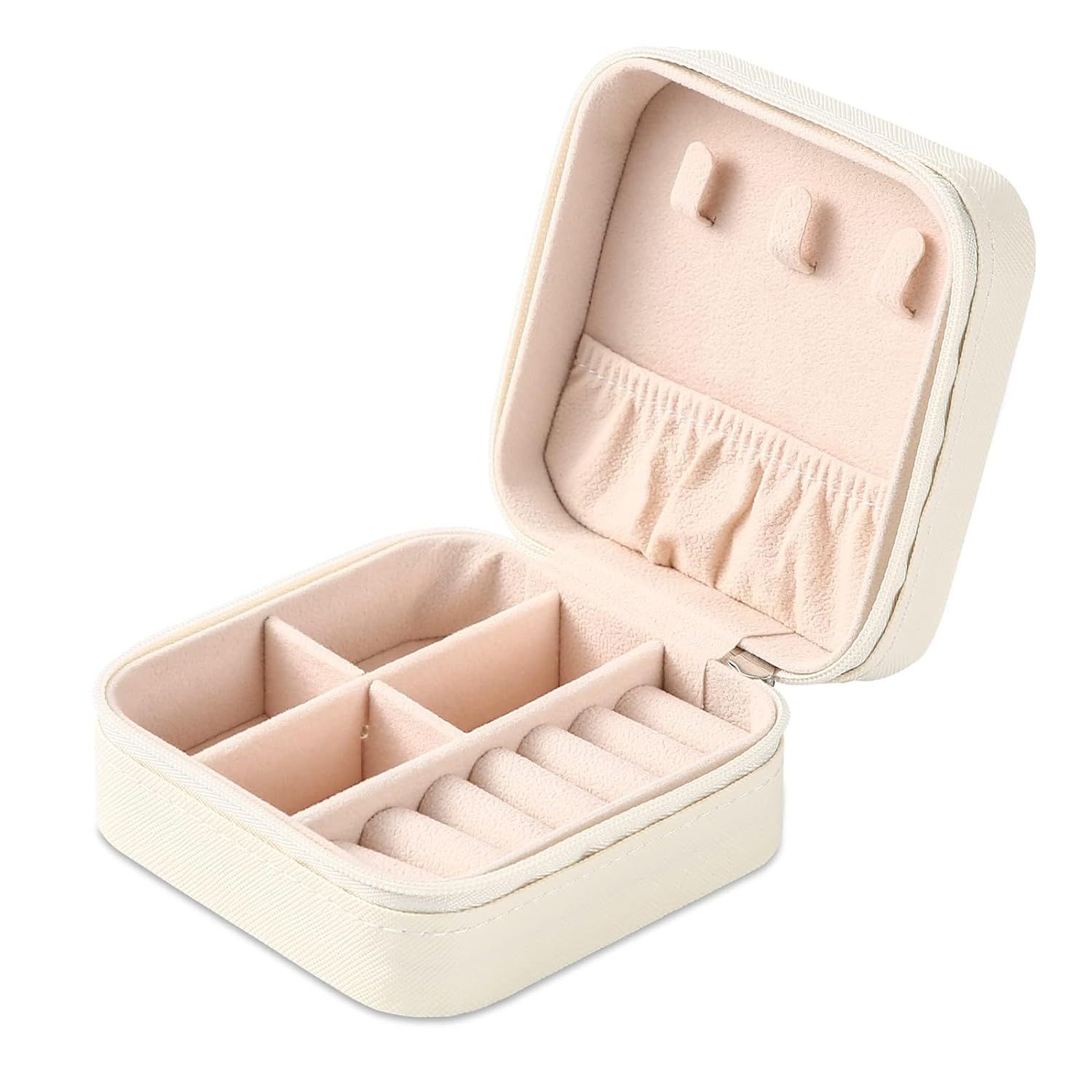 Portable Travel Mini Jewelry Box Leather Jewellery Ring Organizer Case Storage Gift Box Girls Wom... | Amazon (US)