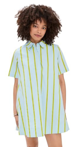 English Factory Women's Striped Kaftan Mini Dress, ICY Blue/Sage, S | Amazon (US)
