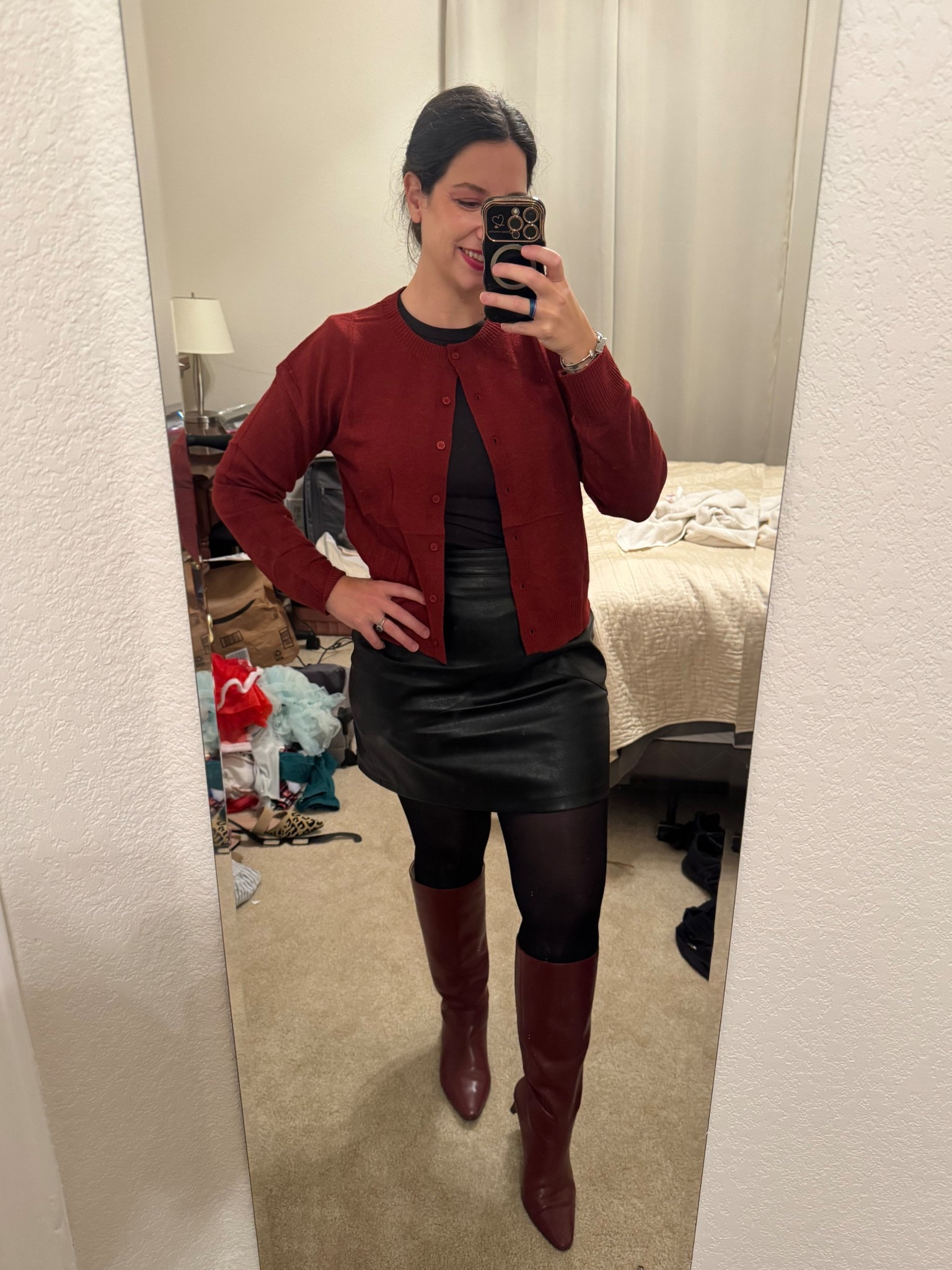 My Christmas Outfit that will definitely wear again! I am wearing large in skirt. 

#LTKHoliday #LTKMidsize #LTKootd