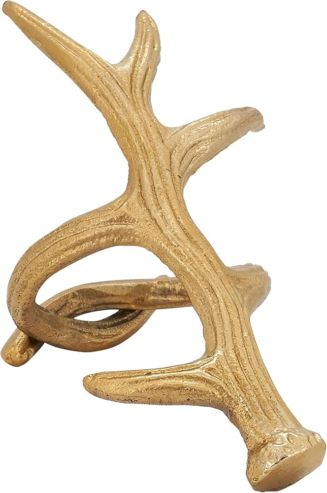 SARO LIFESTYLE Antler Napkin Rings (Set of 4), Gold, 1.5 (NR287.GL) | Amazon (US)