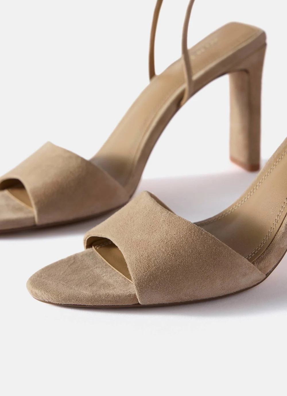 Lou Neutral Suede High Heel Sandals | Mint Velvet