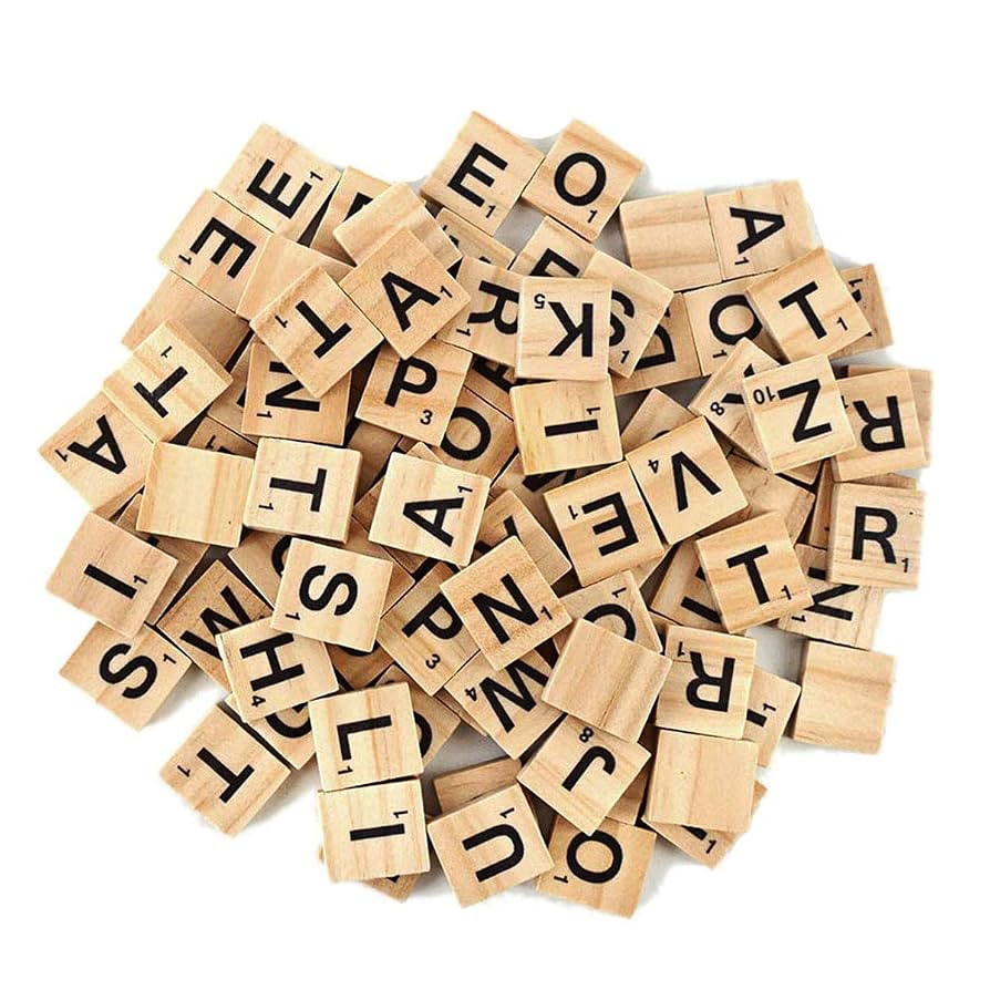 100Pcs Wooden Alphabet Tiles Scrabble Replacement Letters for Board Games, Wedding Frame and Wall... | Amazon (US)