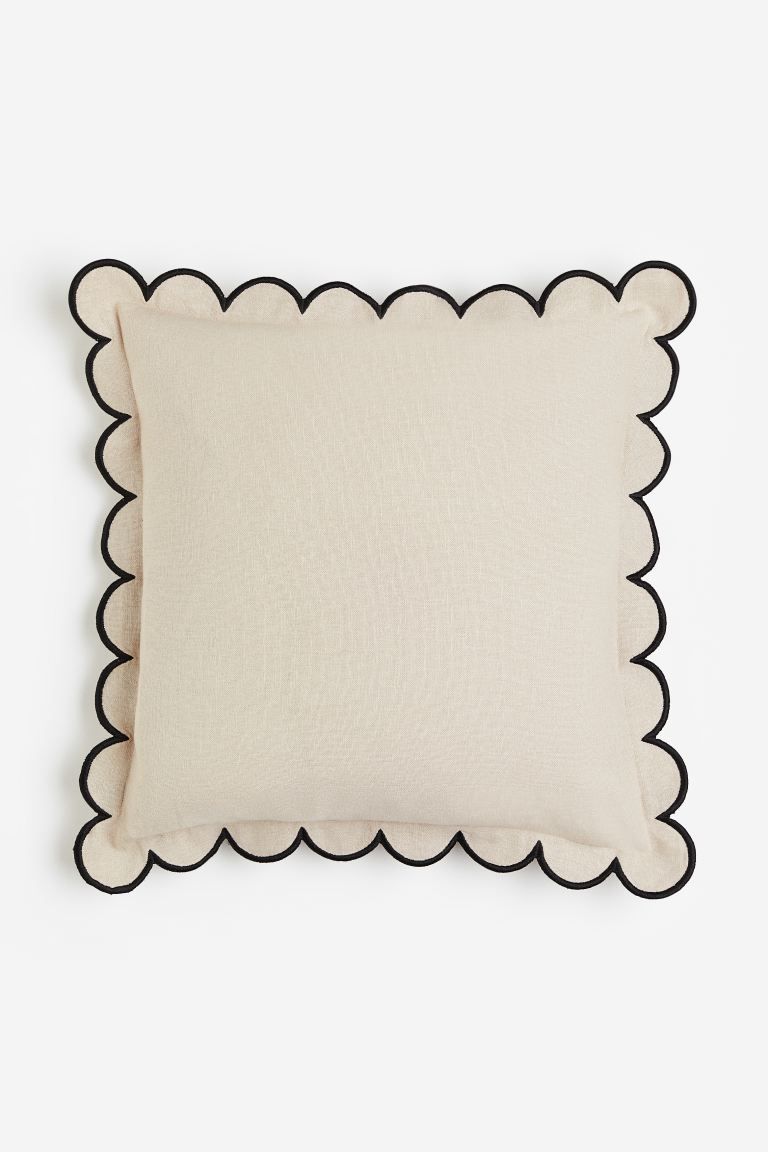 Linen-blend cushion cover - Beige - Home All | H&M GB | H&M (UK, MY, IN, SG, PH, TW, HK)