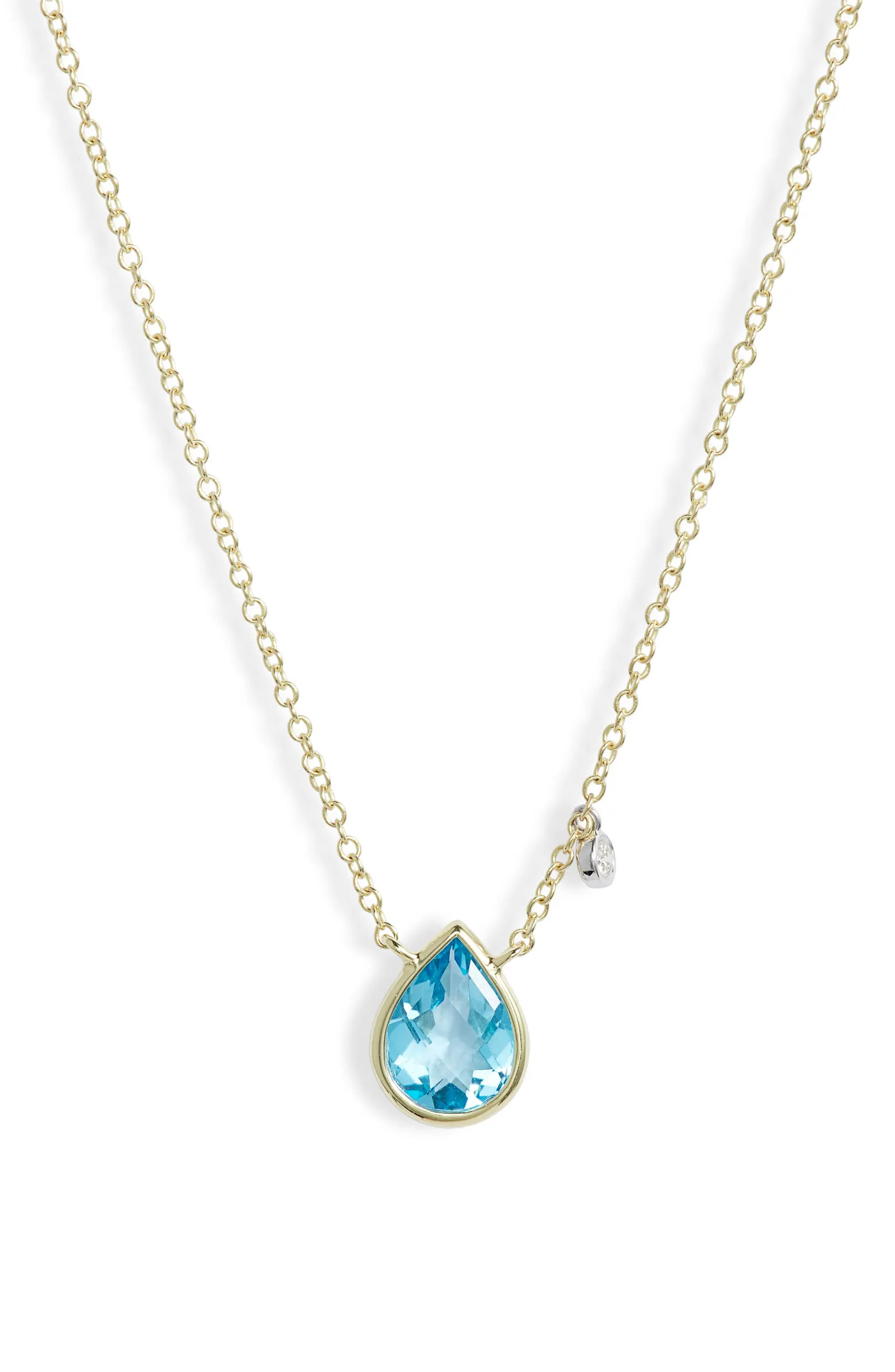 Meira T Blue Topaz & Diamond Pendant Necklace | Nordstrom | Nordstrom