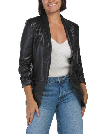Kia Faux Leather Blazer | TJ Maxx
