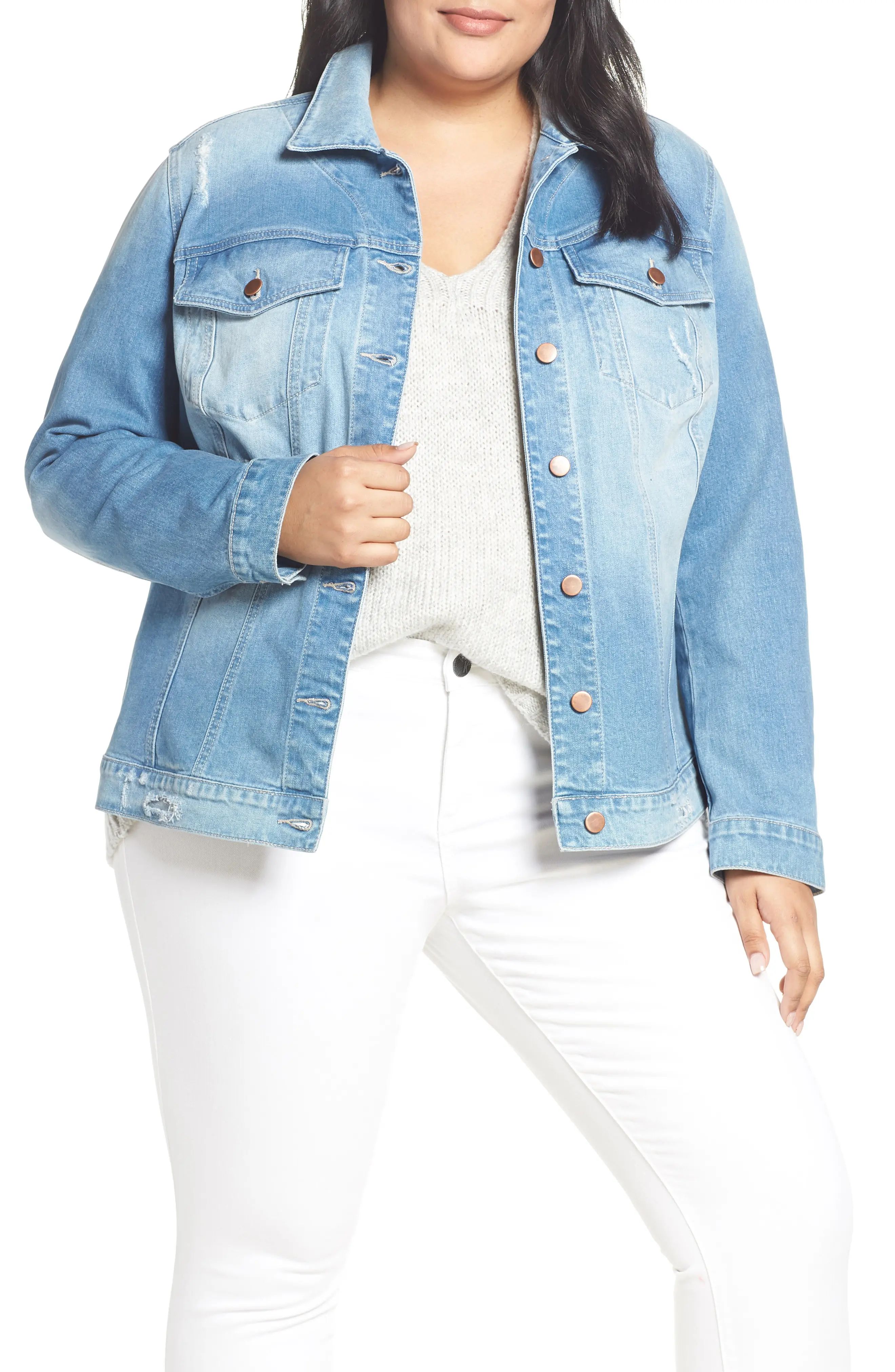 KUT from the Kloth Lily Basic Denim Jacket (Adorn) (Plus Size) | Nordstrom | Nordstrom