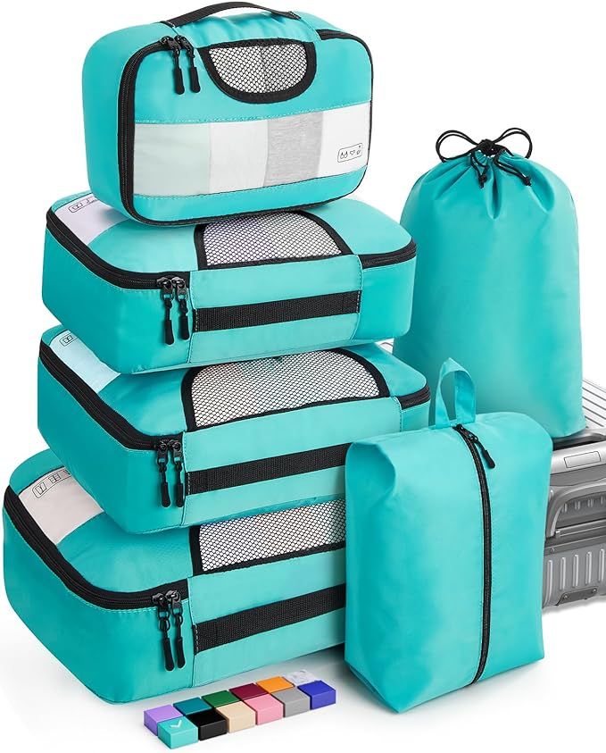 Veken 6 Set Packing Cubes for Suitcases, Travel Essentials for Carry on Luggage, Suitcase Organiz... | Amazon (US)