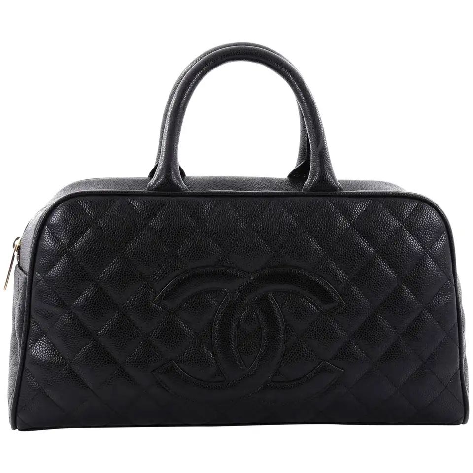 Chanel Timeless CC Bowler Bag Quilted Caviar Large | 1stDibs
