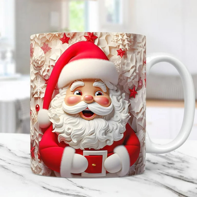 RnemiTe-amo Christmas Coffee Mug,3D Cute Santa Claus Snowman Merry Christmas Mug 3D Effect Christ... | Walmart (US)
