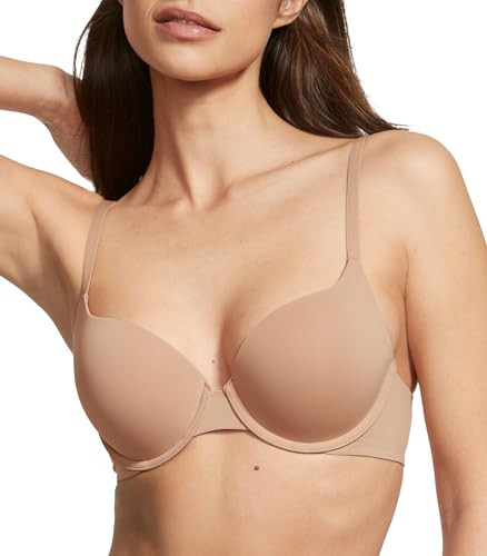 Victoria's Secret Cotton Push Up Perfect Shape T Shirt Bra, Full Coverage, Padded, Smoothing, Bras for Women, Beige (32A) | Amazon (US)