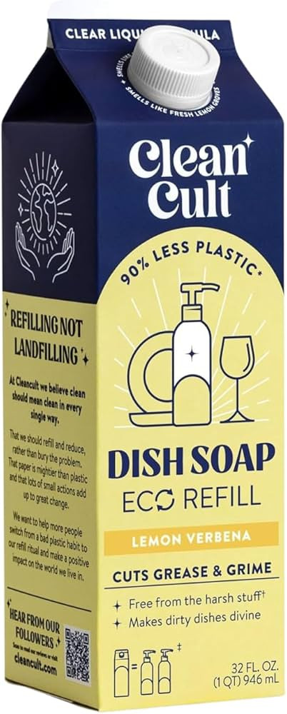 Cleancult Repuesto líquido de jabón para platos (32 onzas, 1 unidad), poder de limpieza a base ... | Amazon (US)