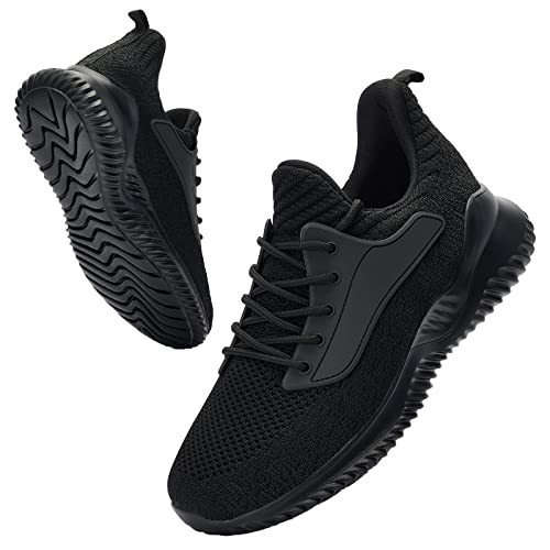Womens Tennis Shoes Walking Sneakers - Memory Foam Nursing Running Gym Athletic Workout Slip On Comfort Work Shoe Lightweight All Black Size 9.5 US | Amazon (US)