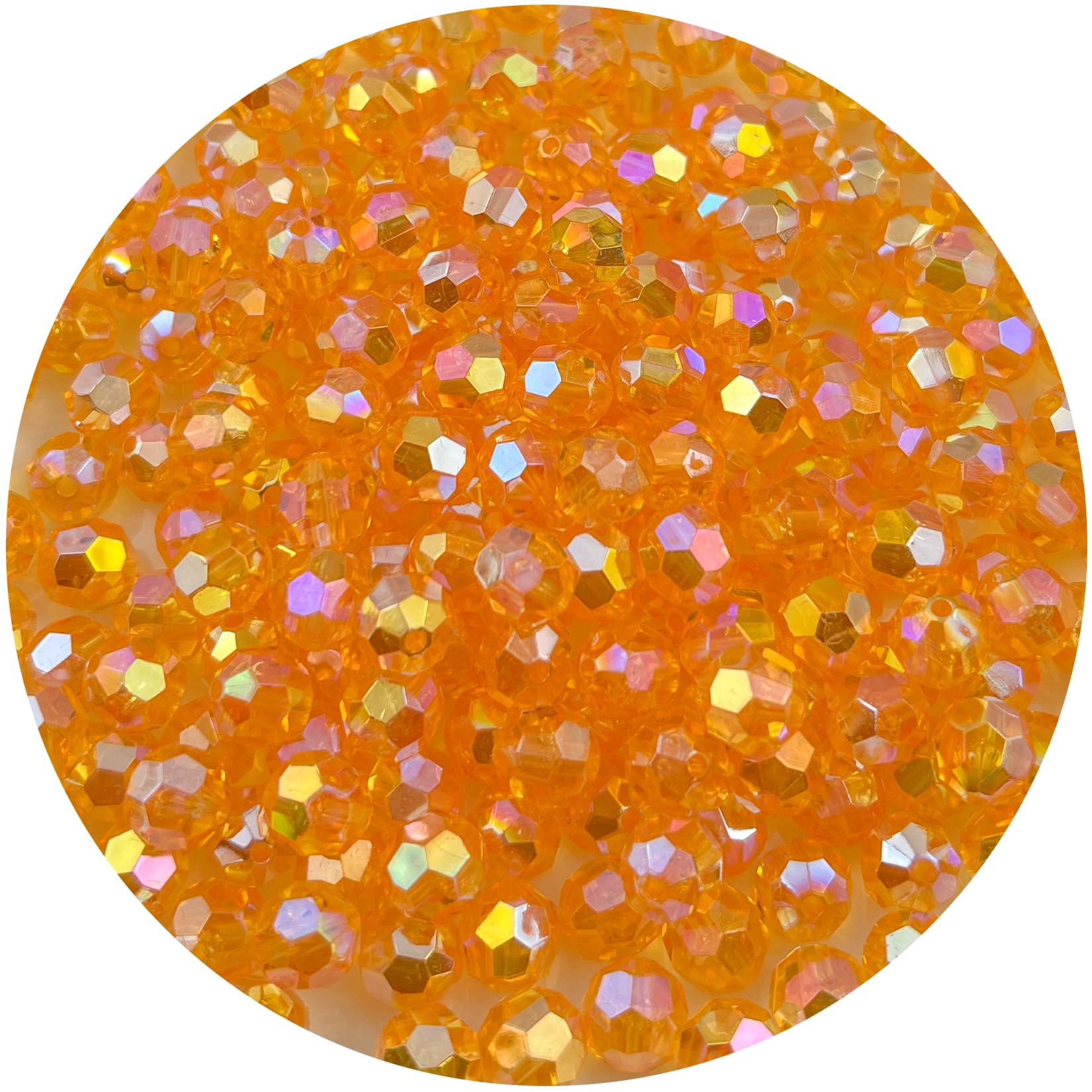 400 Pcs 8MM Round Faceted Acrylic Beads AB Color Transparent Crystal Acrylic Beads Round Bicone B... | Amazon (US)