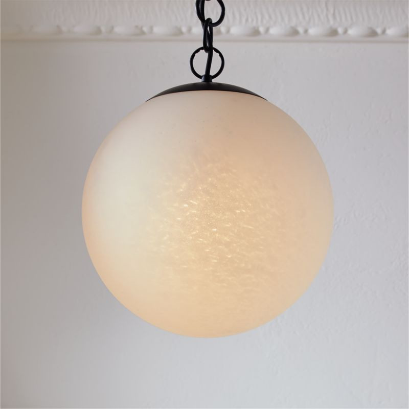 Moon Globe Pendant Light with Black Chain 14" + Reviews | CB2 | CB2