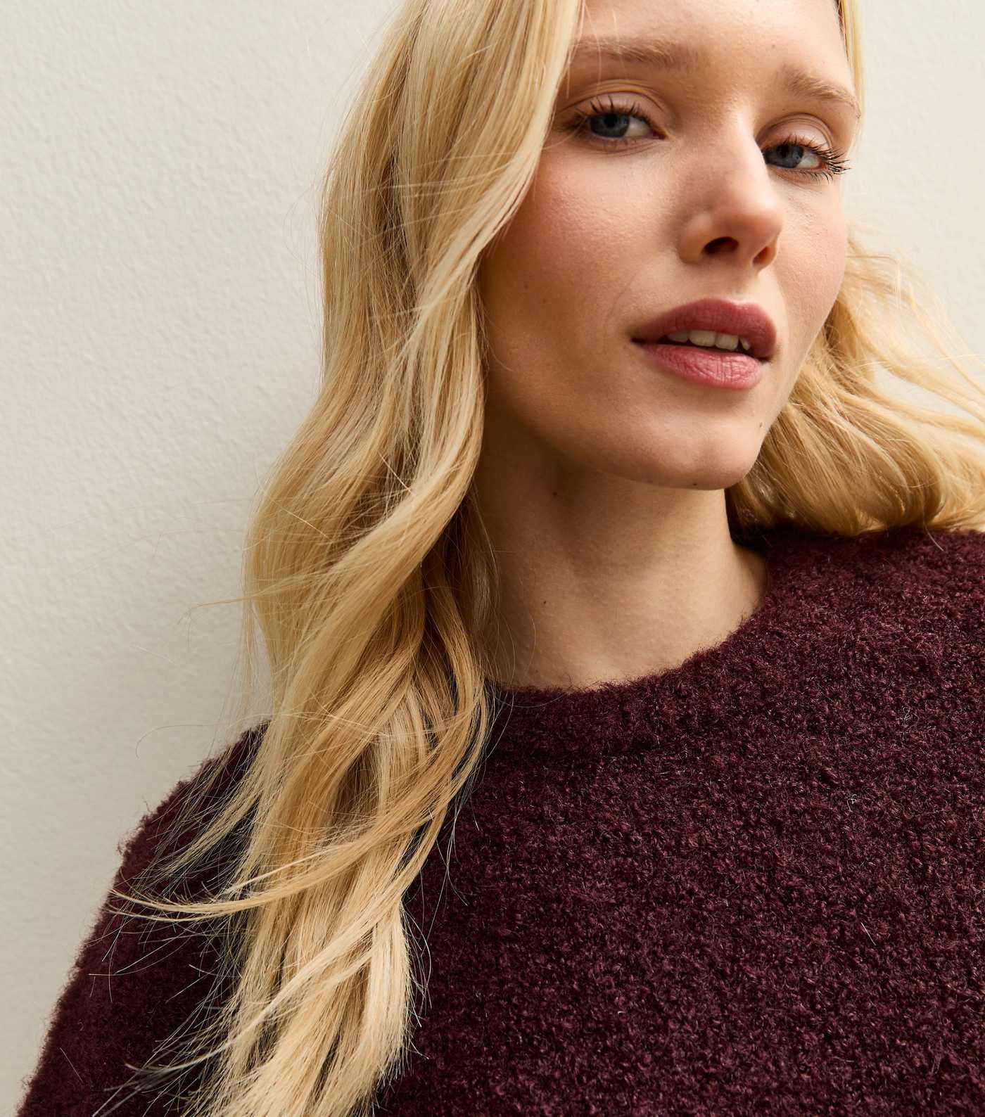 Dark Burgundy Boucle Knit Jumper | New Look | New Look (UK)