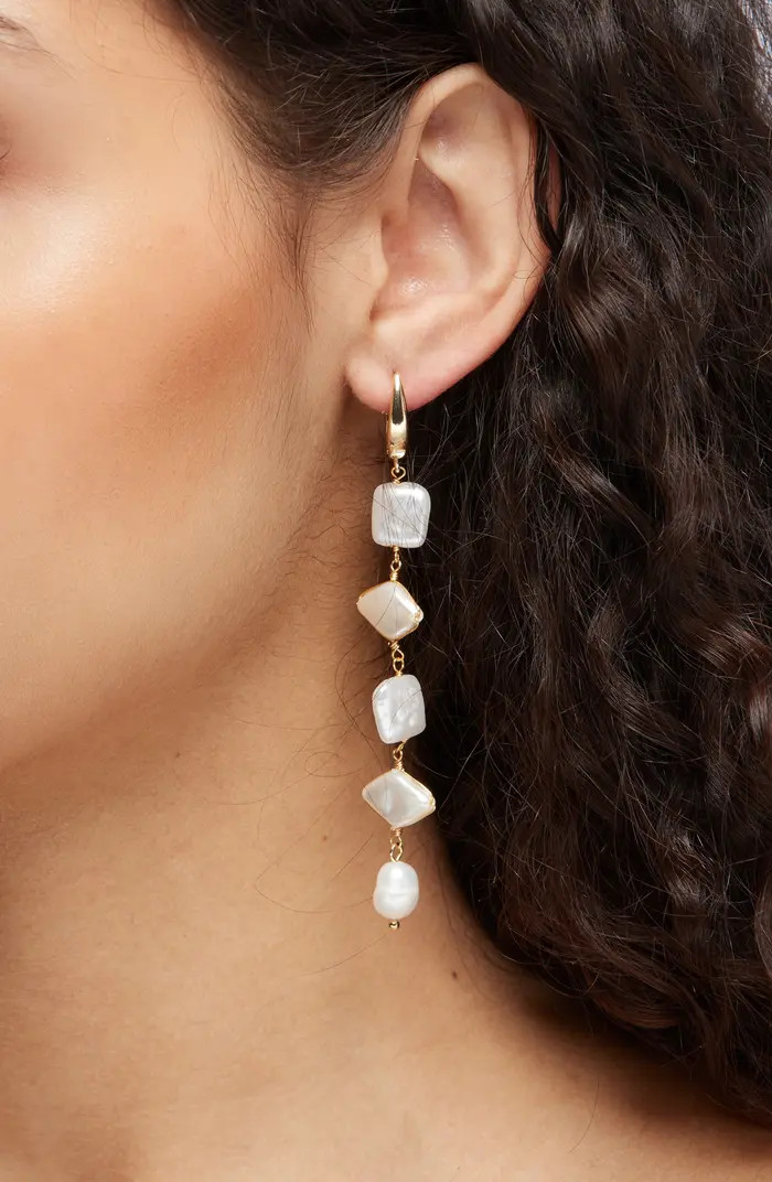 Panacea Faux Pearl Linear Drop Earrings | Nordstrom | Nordstrom