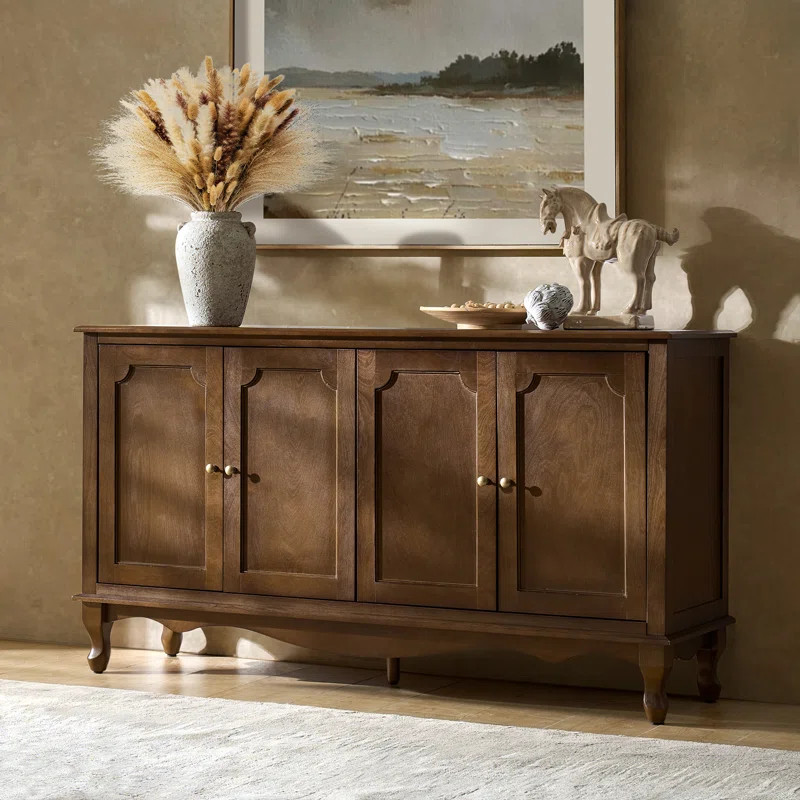 Agnes 58" W Transitional 4 Door Sideboard with Cable Management and Adjustable Shelves | Wayfair North America