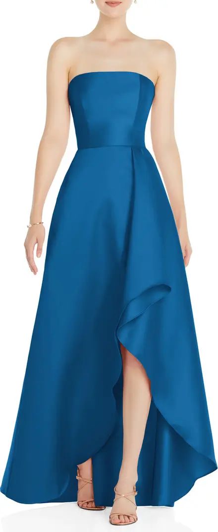 Alfred Sung Strapless Satin Gown | Nordstrom | Nordstrom