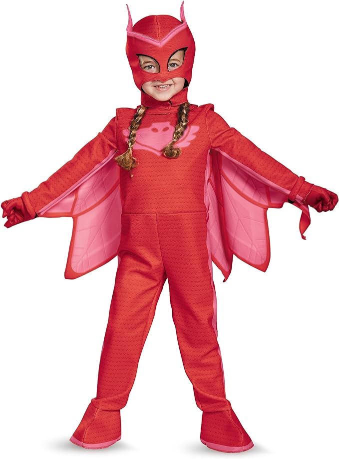 Disguise Owlette Deluxe Toddler PJ Masks Jumpsuit with Attached Boot Covers, Large/4-6X, Red | Amazon (US)