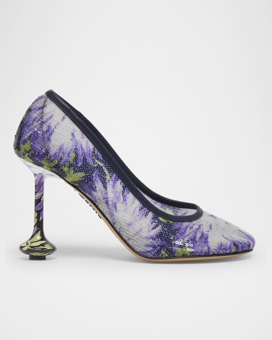 Toy Floral Sequin Stiletto Pumps | Neiman Marcus