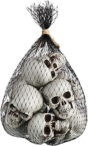 Boao 10 Packs Halloween Skeleton Head Small Mini Skulls for Halloween Party, Halloween Decor Prop... | Amazon (US)