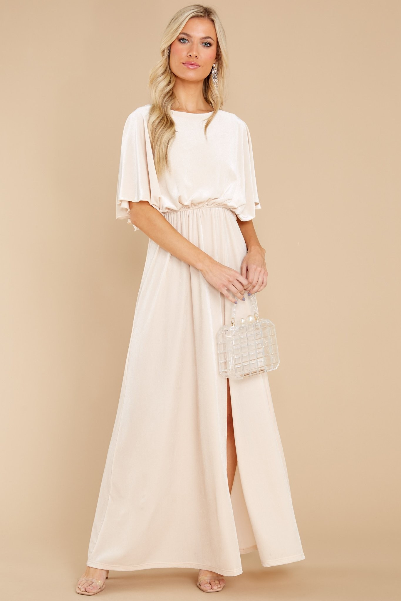 Ready For Tonight Champagne Maxi Dress | Red Dress 