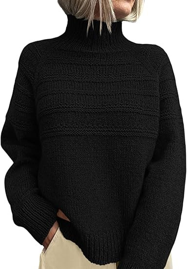 PRETTYGARDEN Women's Turtleneck Sweaters 2025 Fall Chunky Knit Pullover Long Sleeve Jumper Tops T... | Amazon (US)