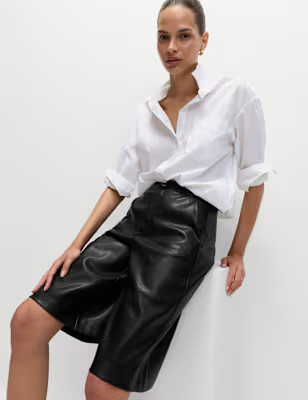 Faux Leather High Waisted Knee Length Bermuda Shorts | Marks & Spencer (UK)