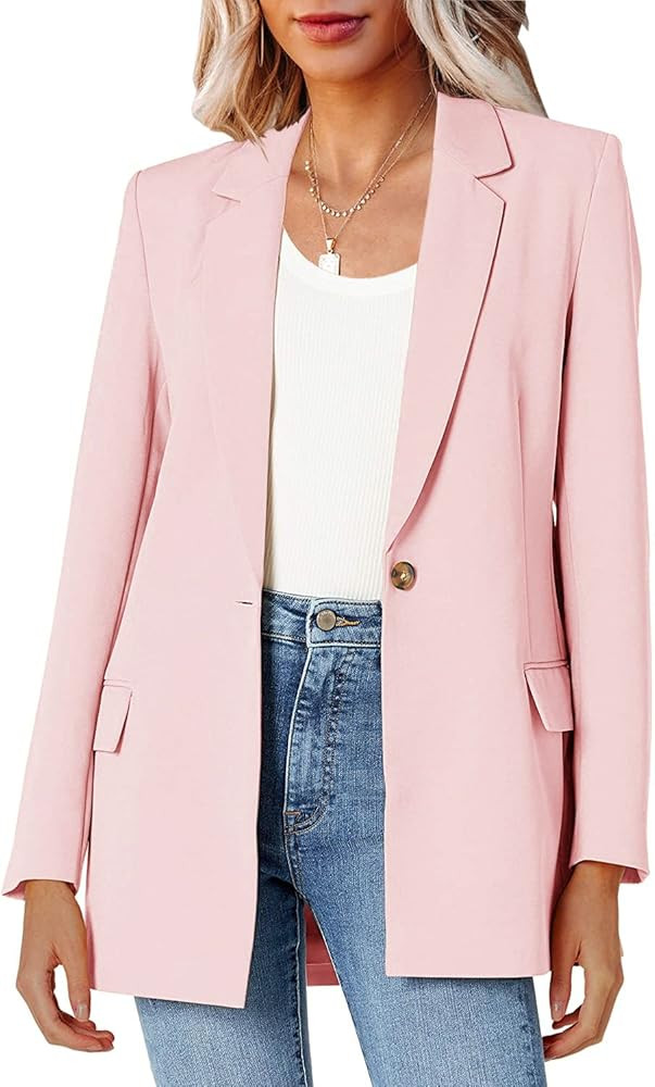 Womens Oversized Casual Blazers Open Front Long Sleeve Work Office Jackets Blazer | Amazon (US)