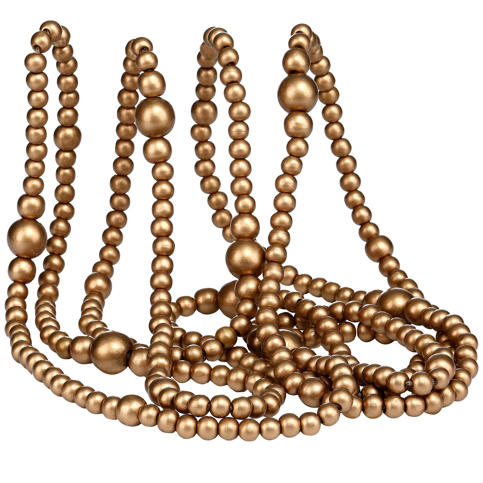 12 Feet Christmas Wooden Beads Garland Round Craft Farmhouse Vintage Wood Bead Garlands for Xmas ... | Amazon (US)