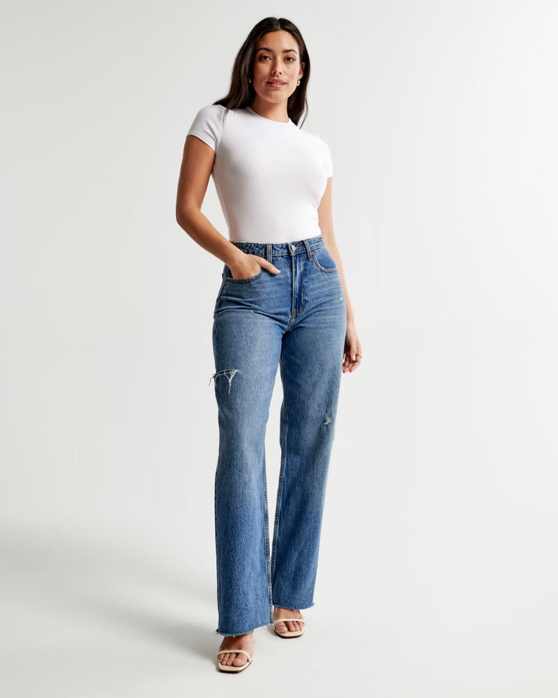 Women's Curve Love High Rise Loose Jean | Women's Bottoms | Abercrombie.com | Abercrombie & Fitch (US)