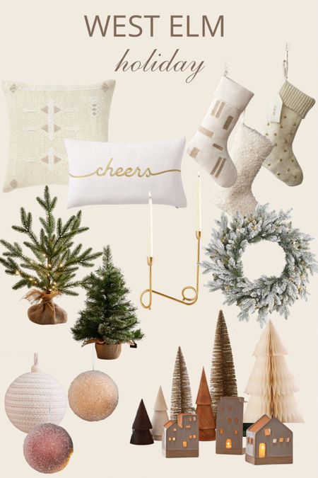 Holiday finds at West Elm
Shop below! 
#ads #ads #holidaydecor #christmasdecor #christmastree #wreath #candle #fauxtree #ornaments #pillows #christmasstockings #ceramichouse

#LTKstyletip #LTKHoliday #LTKSeasonal