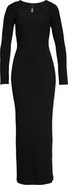Lounge Ribbed Long Sleeve Maxi Dress | Nordstrom