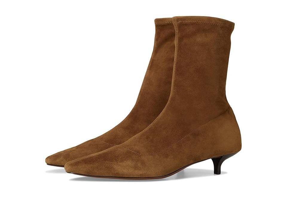 Madewell Ciel Kitten Heel Glove Bootie - Suede Women's Boots Warm Chestnut : 10.5 M | Zappos