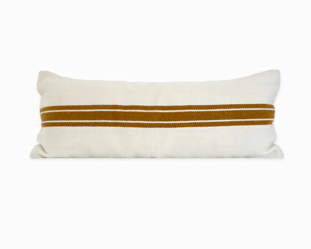 Large Lumbar Luxe Throw Pillow- Cream and Adobe Wool | Coterie, Brooklyn