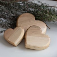 Wooden Hearts With Finish ~ Set Of Three Valentines Day Decor | Etsy (US)