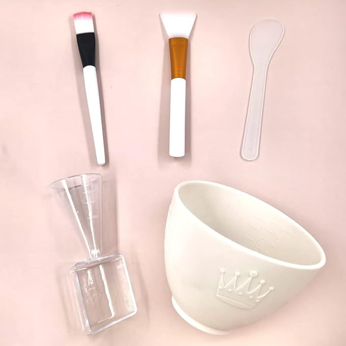 Silicone Face Mask Mixing Bowl Set, DIY Facemask Mixing Tool Kit with Silicone Mask Bowl, Facial ... | Amazon (US)