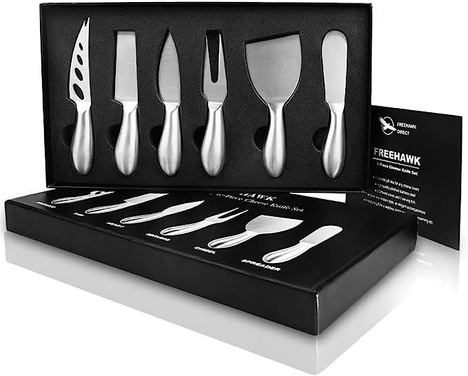 Freehawk Cheese Knife Set, 6-Piece Elegant Stainless Steel Cheese knives Set with Gift Box, Perfe... | Amazon (US)