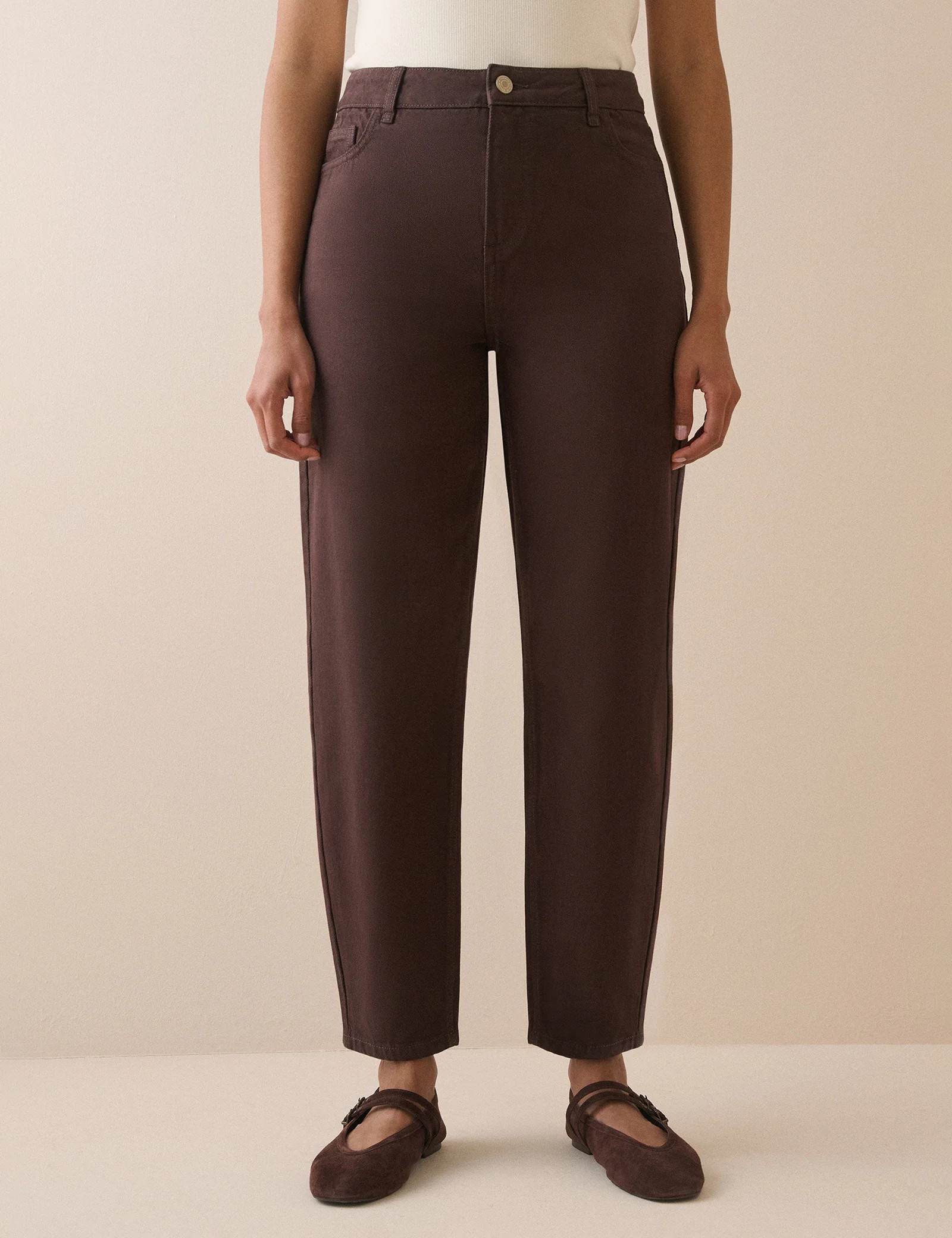 Brown Putney Barrel Leg Jeans | Nobody's Child