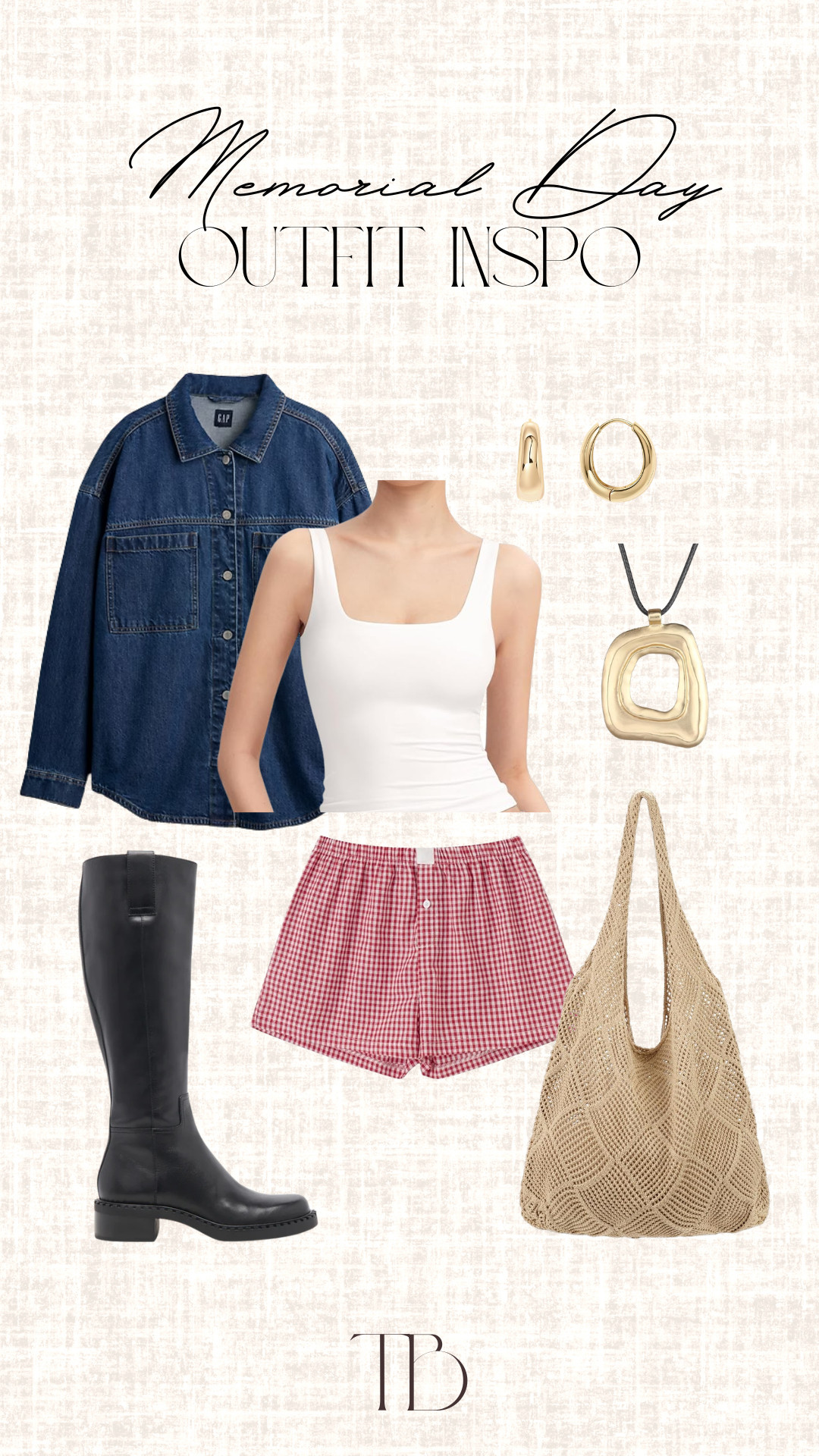 Love this outfit for memorial day & its so easy to put tgoether!! 🇺🇸

midsize, midsize outfit inspo, memorial day inspo, memorial day outfit inspo, jewelry, gingham shorts outfit, tori block 

 #LTKootd #LTKSeasonal #LTKMidsize