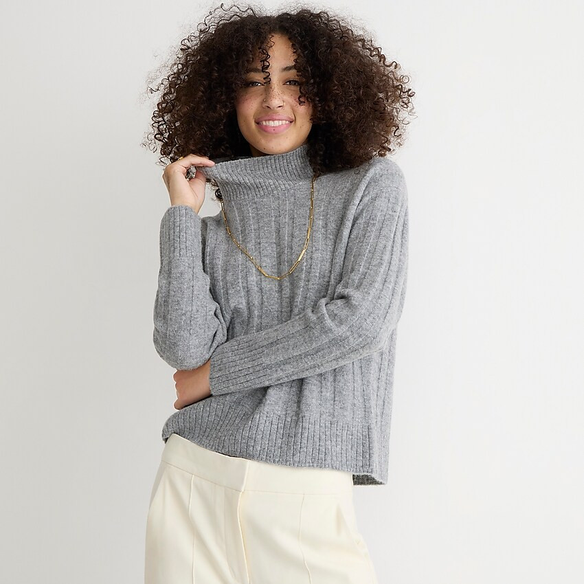 Ribbed mockneck sweater in Supersoft yarn | J. Crew US