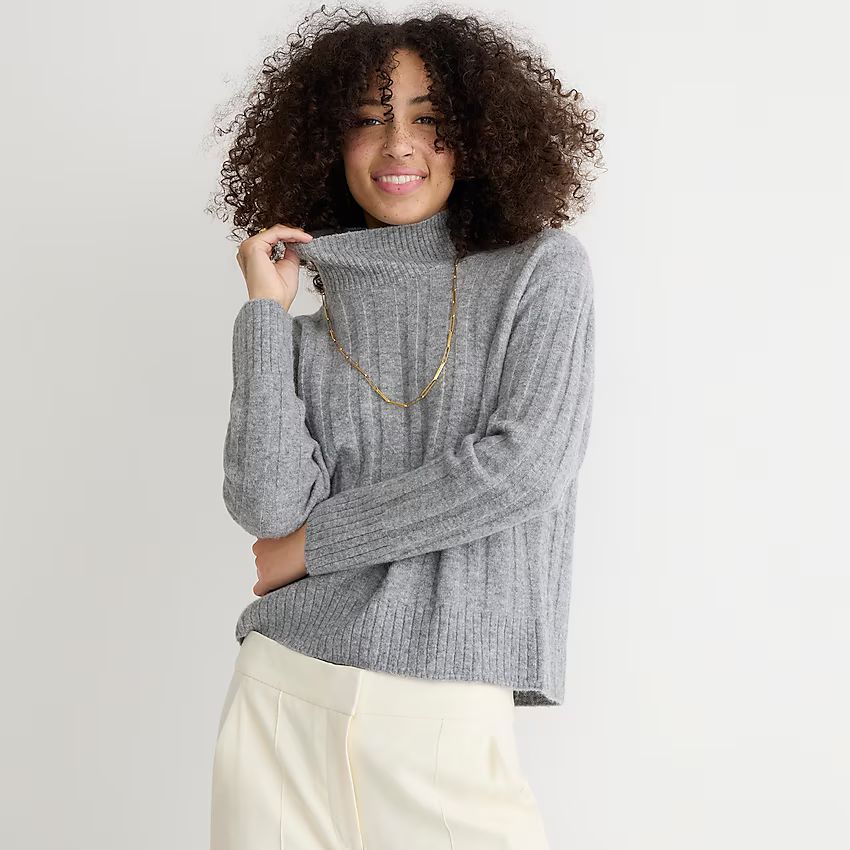 Ribbed mockneck sweater in Supersoft yarn | J.Crew US