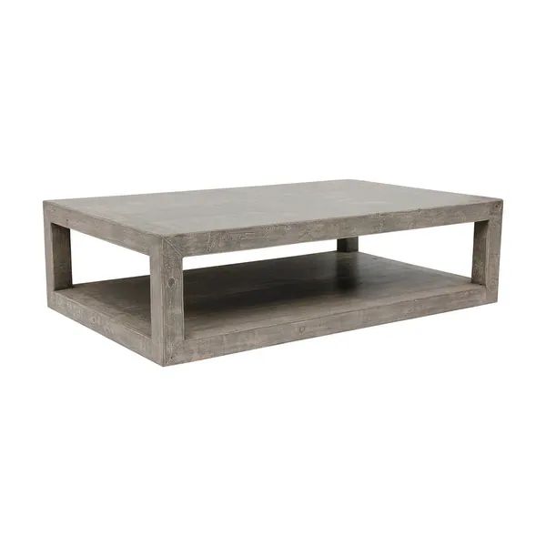 Peking Grand Framed Coffee Table, 55 Inch Long, Gray Wash Finish | Bed Bath & Beyond