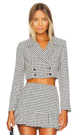 Jayla Cropped Blazer in Houndstooth | Revolve Clothing (Global)